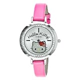 Hello Kitty Womens HK1390 Pink Strap Silver Di