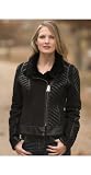 Women's Eclipse Sheepskin Bomber Jacket with Leather Trim