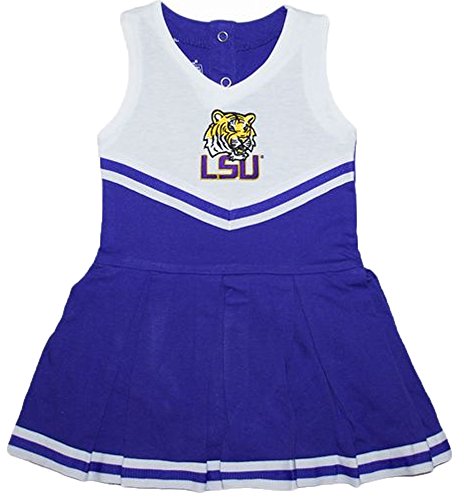 LSU Tigers NCAA Newborn Infant Baby Cheerleader Bodysuit Dress