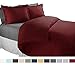 Duvet Cover for a Duvet Insert Comforter, Queen Size, Burgundy Red Solid Color, 100% Double Brushed Microfiber Fabric 1800 Series Luxury Bedding Collection, Hypoallergenic, Most Cozy Comfortable Bedroom Set on Amazon, Basic 3-Piece Set Includes Silky Soft Duvet Cover with Pillow Shams, Supreme Quality Bed Linen Sale by Nestl Bedding