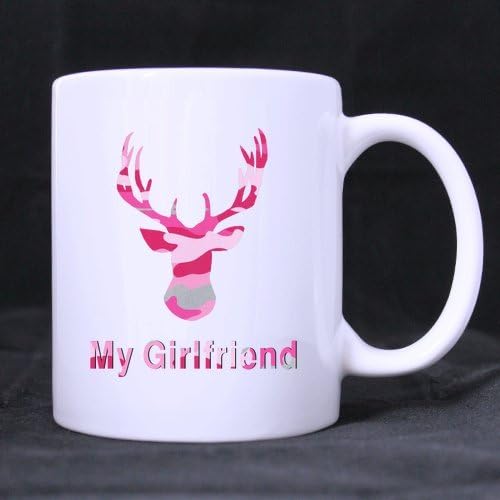 Funny Girlfriend Mug - Hotstyle Pink Camouflage Deer Head Pattern My Dear/Deer Girlfriend Coffee Tea or Tea Cup - 11 ounces