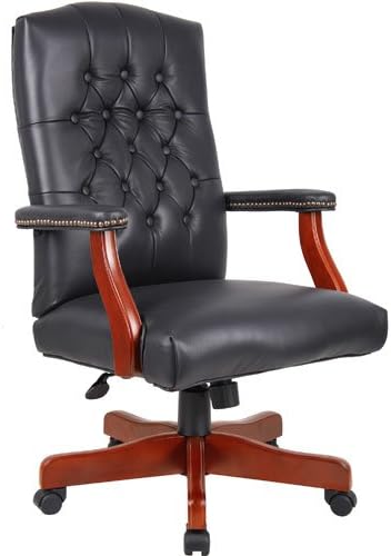 Deep Cushioned Traditional High Back Conference Chairs (27" (Width) X 28" (Depth) X 43.5" - 47" (Height), Burgundy Leather)