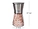 Q's Inn Salt and Pepper Grinder Set - [Lifetime Warranty] Brushed Stainless Steel Salt & Pepper Mill with Glass Bottle - Adjustable Ceramic Mechanism - Best Shakers Pair for Healthy Cooking