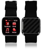 Skinomi TechSkin - Sony Smartwatch Screen Protector Ultra Clear Shield, Black Carbon Fiber Full Body Protective Skin with Lifetime Warranty