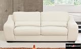 Contemporary White Leather Living Room Sofa Only