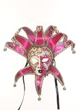 Pink Jolly Night and Day Venetian Mask