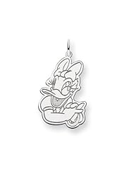 Disneys Daisy Duck Charm in Sterling Silver - 7/8 Inch
