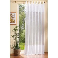 Schlaufenschal Voile mit Taftbord�re, 245x140, Wei�, 20311