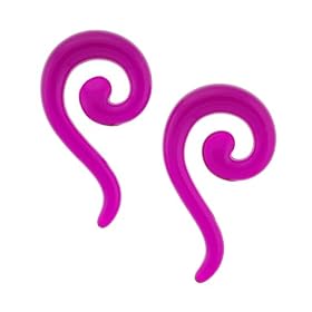 Purple Acrylic Swirl Plugs - 2g - Sold as a Pair