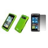 EMPIRE Neon Green Rubberized Hard Case Cover + Screen Protector for HTC Tro ....