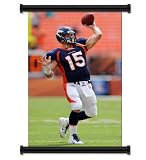 Tim Tebow Denver Broncos Quarterback Fabric Wall Scroll Poster (16" x 26") Inches
