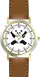 Giant Panda Bear - JP Animal - WATCHBUDDY&reg; DELUXE TWO-TONE THEME WATCH - Arabic Numbers - Brown Leather Strap-Size-Large ( Men's Size or Jumbo Women's Size )
