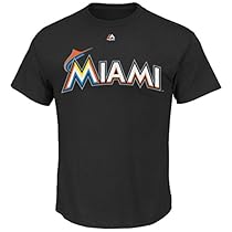 MLB Men's Team Wordmark II Cotton Crew Neck T-Shirt (Xlarge, Miami Marlins)
