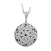 14K White Gold 1/5 ct. Diamond and 1/5 ct. Sapphire Circle Locket with Chain -16''