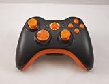 Matte Black/Orange LED Xbox 360 Modded Controller (Rapid Fire) COD Black Ops, MW2, MW3, MOD GAMEPAD