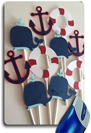 AAA-Customized Rectangle Non-Slip Rubber Mousepad Gaming Mouse Pad Nautical Themed Cupcake Topper,Whale,anchor,life raft,ship wheel, cupcake topper,banner,first birthday,baby shower on Etsy