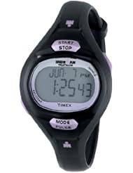 Timex Womens T5K187 Ironman Pulse Calculator Black/Purple Resin Strap Watch