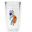 Kokopelli 12 oz Slimline Insulated Beverage Tumbler, Clear