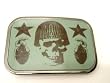 Wicked Metal Belt Buckle Tattoo WOMD Skull Grenades Punk EMO Rock Biker, Vivid Tattoo Art Belt Buckle