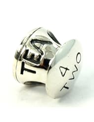 .925 Sterling Silver " Tea Cup " for Pandora Chamilia Kays Troll European Story Charm Bracelets