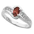 14K White Gold Mozambique Garnet and Diamond Ring