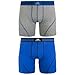 adidas Men's Athletic Stretch Boxer Brief Underwear (2-Pack), Heather Grey/Bold Blue Bold Blue/Black, MEDIUM