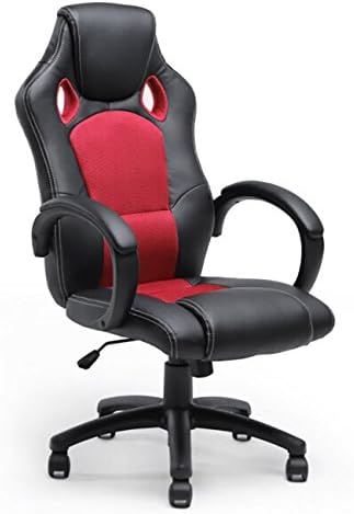 Executive Racing Office Chair PU Leather Swivel Computer Desk Seat High-Back Red