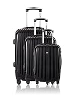 Travel One Set de 3 trolleys rígidos Aversa (Negro)
