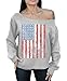 Awkward Styles American Flag Distressed 4th July Off the Shoulder Oversized Sweater Sweatshirt