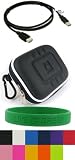 Assorted Colors - Carry Case for Flip Video and Flip Video Ultra Camcorder with Carabineer Clip + Screen Protector Shield + 3ft USB 2.0 Passive A to A Extension + Bonus Young Micro - Live Green WristBand