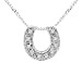 Diamond Pendant Horse Shoe in White Gold with Chain