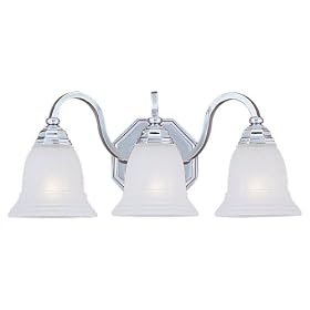Sea Gull Lighting 4059-05 Blakely Three-Light Vanity, Chrome Finish with Etched Faceted Glass