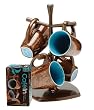 Caf&eacute; 4-pc. Mug Set with Mug Tree - Blue