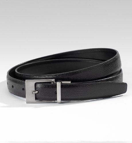 Leather Lizard Skinny Buckle Belt
