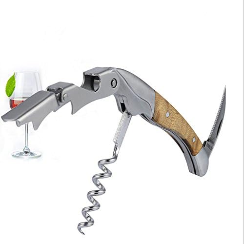 Cozhome Good Use Waiter's Corkscrew Natural Rosewood Handle 3-in-one All-in-one Wine Opener, Beer Bottle Opener and Foil Cutter (Gift Box Case)