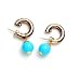 Turquoise Earrings Turquoise Beads Dangled on Sterling Silver Hooplets