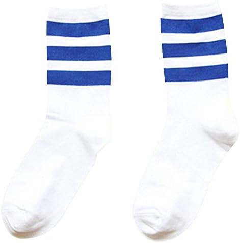 Women's Classic Stripes Athletic Soccer Rugby Football Sport Tube Socks Short 2 Pairs