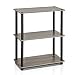 Furinno 10024GYW/BK Turn-N-Tube 3-Tier Compact Multipurpose Shelf Display Rack, Single, French Oak Grey/Black