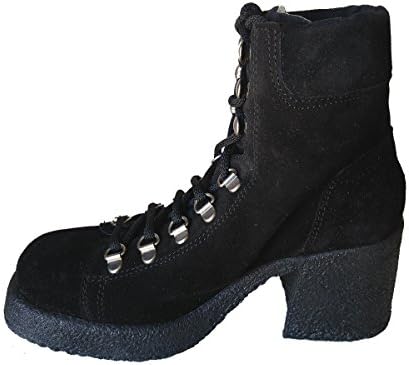Pazzo Women's Combat Military Style Lace Up Suede Boots (7, Black)