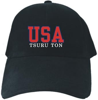 Caps Black " Usa Tsuru Ton Athletic Embroidery " Martial Arts