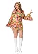 2Pc Hippie Chick Sexy Plus Size Holiday Costumes (Multicolor-1X-2X)