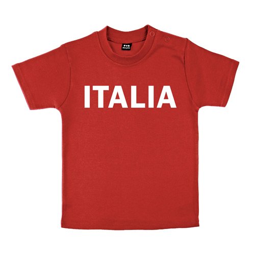 Baby – Kleinkinder T-Shirt – Italia Italien – Textil red / Motiv weiss Gr. 3-6 Monate