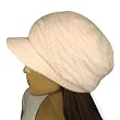 Angora Blend Crocheted Twisted Knit Beanie Visor Cap Hat - Various Colors