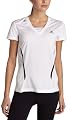 adidas Women's Glide Short Sleeve Tee,White/Black,Medium