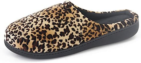 Gohom Men's Easy Casual Style Memory Foam Indoor Slppers Leopard US 11/12