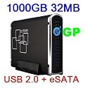 1000GB Western Digital (Green Power) im ME-740J USB+eSATA Case, eSATA-Edition