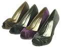 Satin Sandalen Peep Toes Heels Schleife (S123)