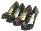 Satin Sandalen Peep Toes Heels Schleife (S126) 39