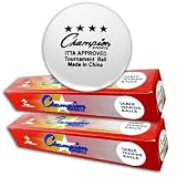 Table Tennis Balls, "CHAMPION ~ 4 STAR" [One dozen, two boxes of six each]