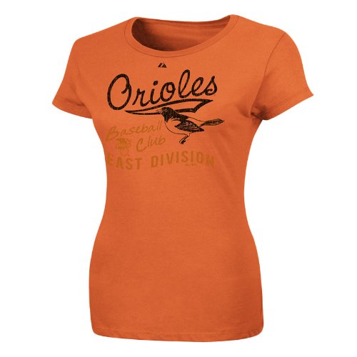 MLB Baltimore Orioles Women's Short Sleeve Crew Neck Tee (Dark Orange, X-Large)